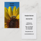ヒマワリの写真の名刺の蜂 名刺 (正面/裏面)