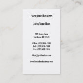 ヒマワリの写真の名刺の蜂 名刺 (裏面)