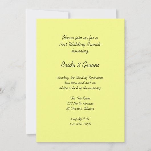 ヒマワリの列の後のガーデンウェディング ブランシュ 招待状 (裏面)