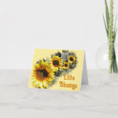 ヒマワリの列 リサ 夏至の祝福 カード (正面)