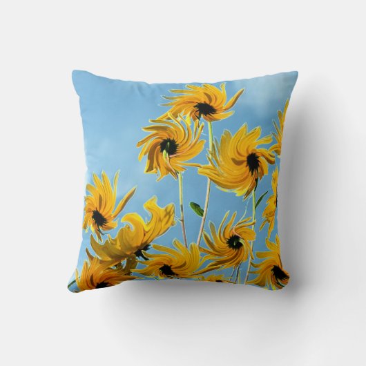 ヒマワリの印象のアクセントの装飾用クッション クッション (裏面)