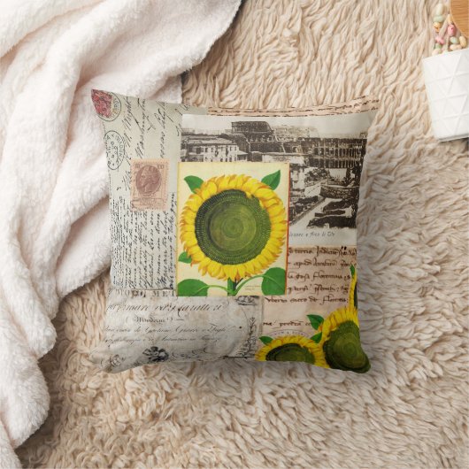 ヒマワリの古代ローマのイタリア人の枕 クッション (ブランケット)