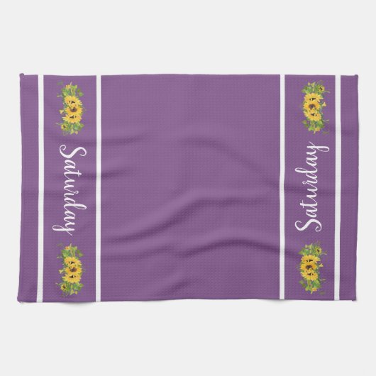 ヒマワリの台所タオル土曜日の曜日 キッチンタオル (横)