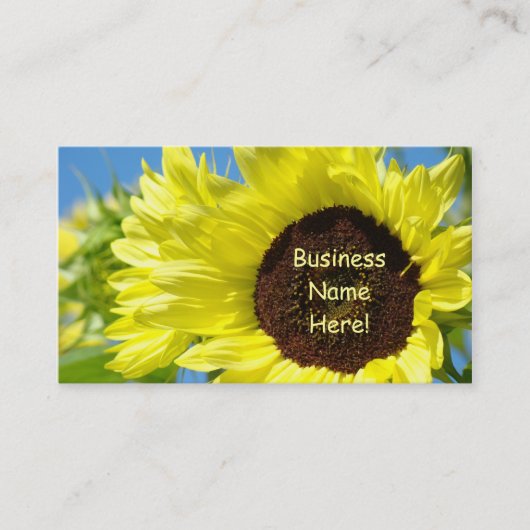 ヒマワリの名刺の黄色の青カード 名刺 (正面)