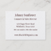 ヒマワリの名刺 名刺 (裏面)