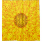 ヒマワリの命の種 – 神聖な幾何学 シャワーカーテン (正面)