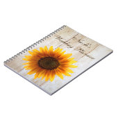 ヒマワリの国のカスタムなウェディングプランナーのノート ノートブック (左側)