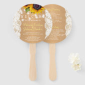 ヒマワリの国のバーラップ結婚レースの式 ハンドファン (正面&裏面)
