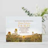 ヒマワリの国の素朴なブライダルシャワーの招待 招待状 (スタンド正面)