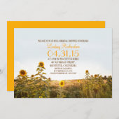 ヒマワリの国の素朴なブライダルシャワーの招待 招待状 (正面/裏面)