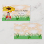 ヒマワリの場面の下に座っている甘いラディバグ 名刺 (正面/裏面)
