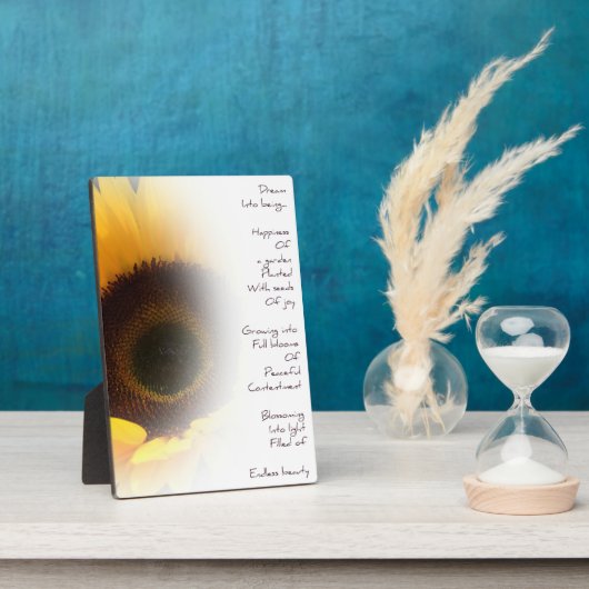 ヒマワリの夢の詩の写真プラーク フォトプラーク (側面)