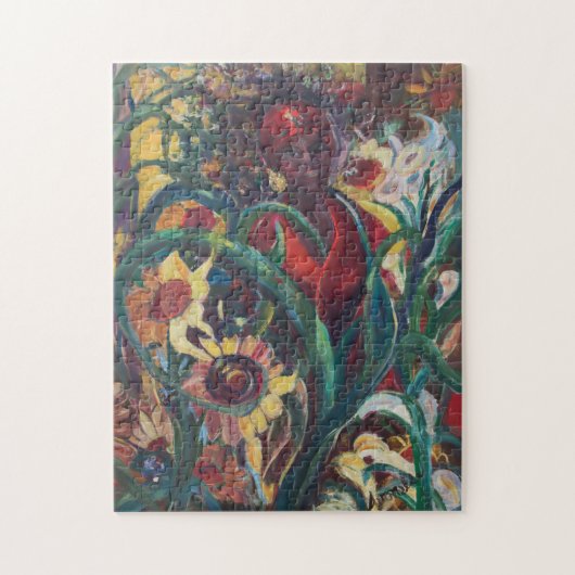 ヒマワリの女性#1のパズル ジグソーパズル (縦)