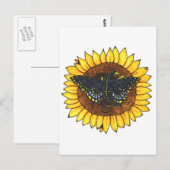 ヒマワリの妖精のドラゴン ポストカード (正面/裏面)