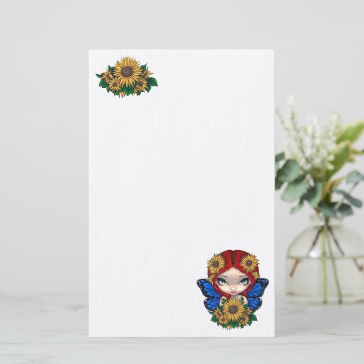 ヒマワリの妖精の文房具 便箋 (スタンド正面)