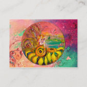 ヒマワリの妖精の黄色いピンクの金ゴールド 名刺 (裏面)