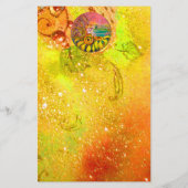 ヒマワリの妖精イエローレッドブラウンフローラ 便箋 (裏面)