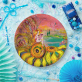 ヒマワリの妖精　ファンタジー ペーパープレート (パーティー)