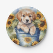 ヒマワリの子犬 ペーパープレート (正面)