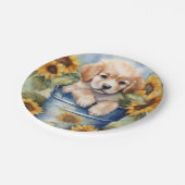 ヒマワリの子犬 ペーパープレート (アングル)