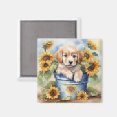 ヒマワリの子犬 マグネット (正面/裏面)