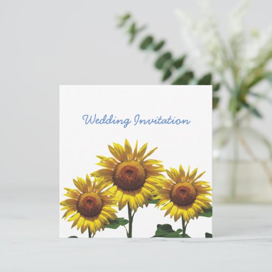 ヒマワリの安結婚価なパッケージセットキット 招待状 (スタンド正面)