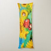 ヒマワリの巨大な体のクッションの眠いてんとう虫 ボディピロー (裏面 (縦))