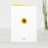 ヒマワリの引用文"花です幸福" カード (裏面)