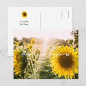 ヒマワリの引用文"花です幸福" ポストカード (正面/裏面)
