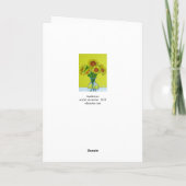 ヒマワリの挨拶状。 黄色の黄色 カード (裏面)