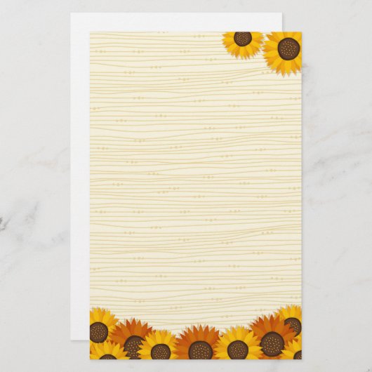 ヒマワリの文房具 便箋 (正面/裏面)