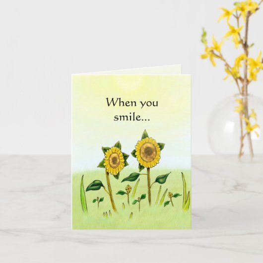 ヒマワリの日光 カード (黄色い花)