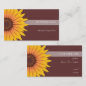 ヒマワリの暗い背景ビジネス 名刺 (正面/裏面)