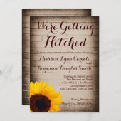ヒマワリの木がヒッチング結婚式招待状 招待状 (正面/裏面)