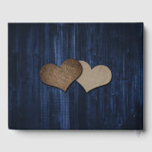 ヒマワリの木の弦ライトネイビーブルー結婚ズ ゲストブック (裏面)