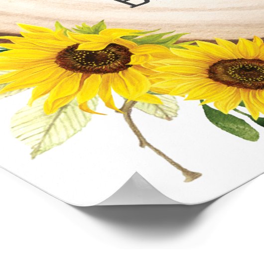 ヒマワリの森の動物の赤ちゃんシャワー歓迎ポー ポスター (角)