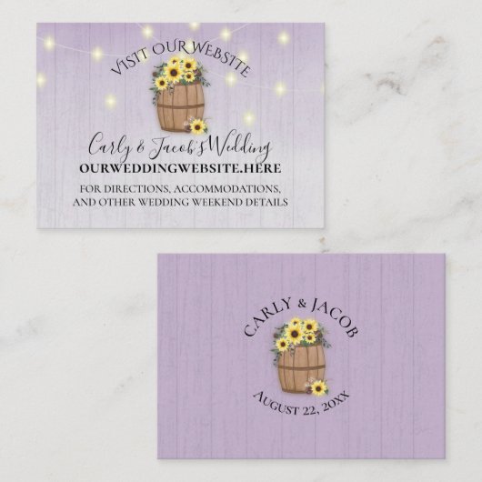 ヒマワリの樽パープルウッドWebサイト情報 名刺 (正面/裏面)