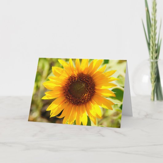 ヒマワリの母の日の聖書の引用文のクリスチャン サンキューカード (正面)