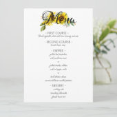 ヒマワリの水の色のエレガントな結婚式メニュー シーズンカード (スタンド正面)