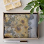 ヒマワリの水彩フィールドDecompage 薄葉紙 (ギフト)