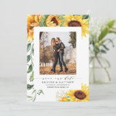 ヒマワリの水彩画モダン像 セーブザデート (スタンド正面)