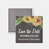 ヒマワリの水素朴色の国日付を保存 マグネット (正面/裏面)