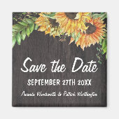 ヒマワリの水素朴色の国日付を保存 マグネット (正面)