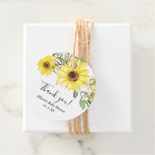 ヒマワリの水色の緑の黄色いヒマワリ フェイバータグ (インサイチュ)