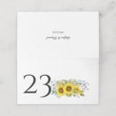 ヒマワリの水色の青い野結婚花 プレイスカード (外部開封)