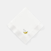 ヒマワリの水色は黄色 縁ありカクテルナプキン (角)