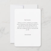 ヒマワリの水色イエローフラットサンキューカード サンキューカード (裏面)