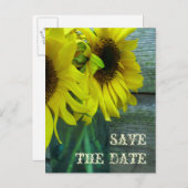 ヒマワリの瓶バーンウッド秋日付を保存 案内ポストカード (正面/裏面)