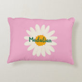 ヒマワリの甘いピンクガーリー色 アクセントクッション (裏面)