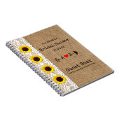 ヒマワリの矢のバーラップのレースのイメージのブライダルシャワー ノートブック (右側)